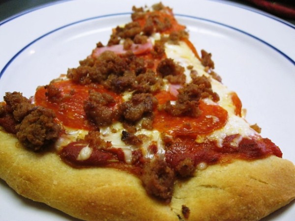 Homemade Ultimate Meat Pizza.