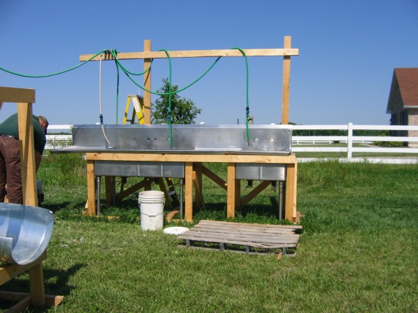 Homemade Chicken Butchering Station